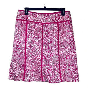 Norton McNaughton Paneled‎ Floral Skirt Pink White Women Plus Size 16